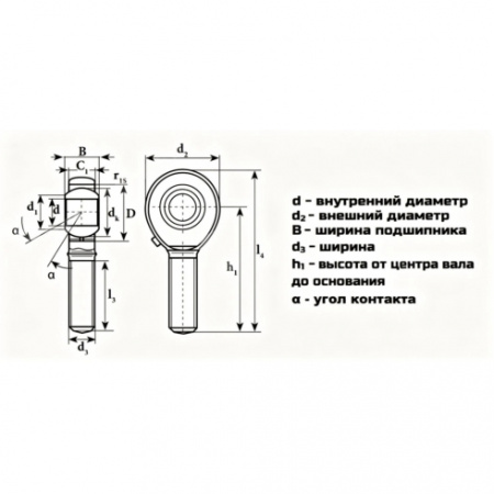 Шарнирный наконечник LDI POS10SS M10X1,5 (TSM10SS)